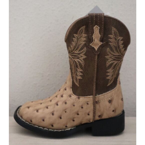 Roper 09-017-1224-3500 Toddler Kids Sz 6M Tan PU Leather Jed Cowboy Boots - Picture 11 of 16